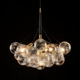 Nordic Bubble Ball Swirled Glass Chandelier, Dia 36 Inch 