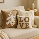 Neutral Pillow Covers – Mix & Match Set Winter Tree, LOVE Bouclé