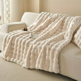 Faux Rabbit Fur Bubble Blanket