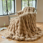 Faux Rabbit Fur Bubble Blanket