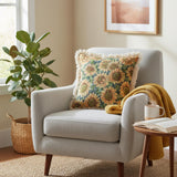 Sunflower Pillow Cover Jacuard Cushion Cover with Fringe