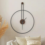 Modern Wall Clock, Large 21.7''×28.7'', Walnut Dial