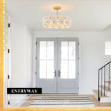 Modern Flower Elegant Glass Chandelier 