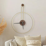 Modern Wall Clock, Large 21.7''×28.7'', Walnut Dial