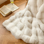 Faux Rabbit Fur Bubble Blanket