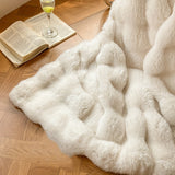 Faux Rabbit Fur Bubble Blanket