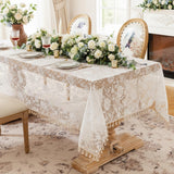 Rose Lace Tablecloth with Tassels