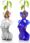 Propagation Vases Glass Vase for Plants Propagation Jars Unique Flower Vase for Avocado, Bulbs, and Plant Cuttings 2Pc Elegant Female Silhouette