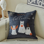 Halloween Dog Embroidered Throw Pillow Cover