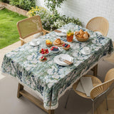 Botanical Tapestry Tablecloth with Fringe 