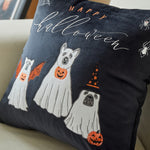 Halloween Dog Embroidered Throw Pillow Cover