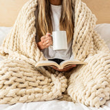 Chunky Knit Blanket Throw 