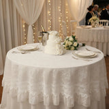 Lace Tablecloth White, Sheer Floral Table Cover