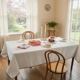 Elegant Ivory Jacquard Tablecloth