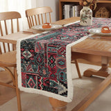 Woven Kilim Table Runner with Fringe 
