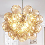 Nordic Bubble Ball Swirled Glass Chandelier, Dia 36 Inch 