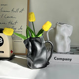 Paper Bag Silvery Ceramic Vase