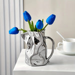 Paper Bag Silvery Ceramic Vase