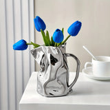 Paper Bag Silvery Ceramic Vase