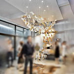 Glass Feather Chandelier