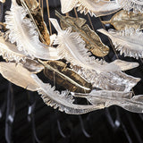 Glass Feather Chandelier