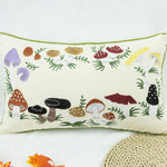 Mushroom Embroidered Pillow Cover