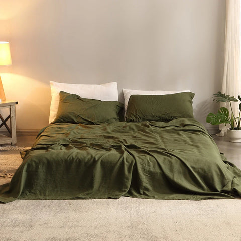 4 Piece 100% Pure Linen Bedding