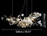 Luxury Ceramic Ginkgo Leaf Chandelier