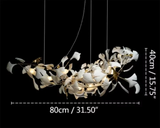 Luxury Ceramic Ginkgo Leaf Chandelier