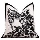Black and White Leopard Print Cushion Cover