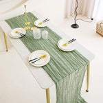 Sage Green Cheesecloth Table Runner