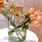 Clear GlassTote Bag Flower Vase