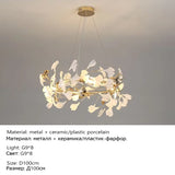 Luxury Ceramic Ginkgo Leaf Chandelier