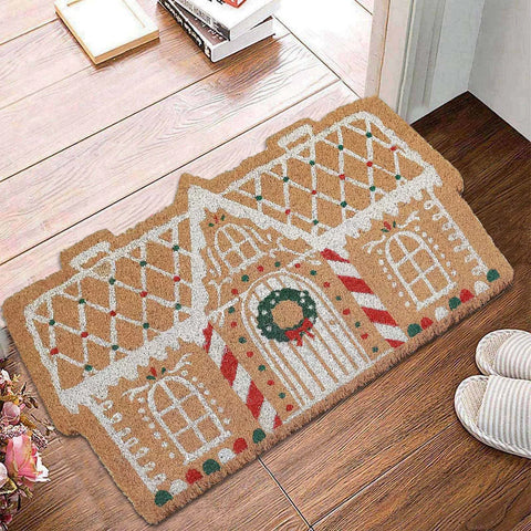 Christmas Gingerbread House Door Mat