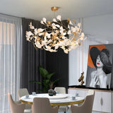 Luxury Ceramic Ginkgo Leaf Chandelier