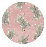 Round Pink Leopard Rug