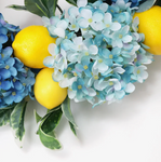 Hydrangea and lemon wreath