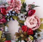 Berry peony wreath