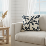 Starfish Embroidered Pillow Cover Coastal Decor