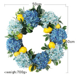 Hydrangea and lemon wreath