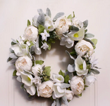 Peony magnolia wreath