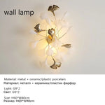 Luxury Ceramic Ginkgo Leaf Wall Lamp