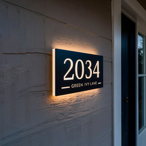 LED Backlit House Number Sign