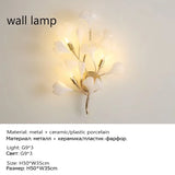 Luxury Ceramic Ginkgo Leaf Wall Lamp