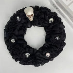 Halloween Skeleton Burlap Wreath