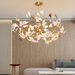 Luxury Ceramic Ginkgo Leaf Chandelier