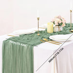 Sage Green Cheesecloth Table Runner