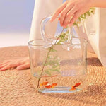 Clear GlassTote Bag Flower Vase