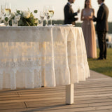 Lace Tablecloth White, Sheer Floral Table Cover