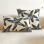 Starfish Embroidered Throw Pillow